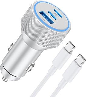 for iPhone 18/17/16/15 Pro Max/Duo Car Charger, 67W Fast USB C Car Charger | 3-Port Power Cigarette Lighter Adapter, with 3FT USB C to C Cable, for iPhone 18/18 Pro Max/Duo/17/17 Pro/16/15 Pro Max/iPad