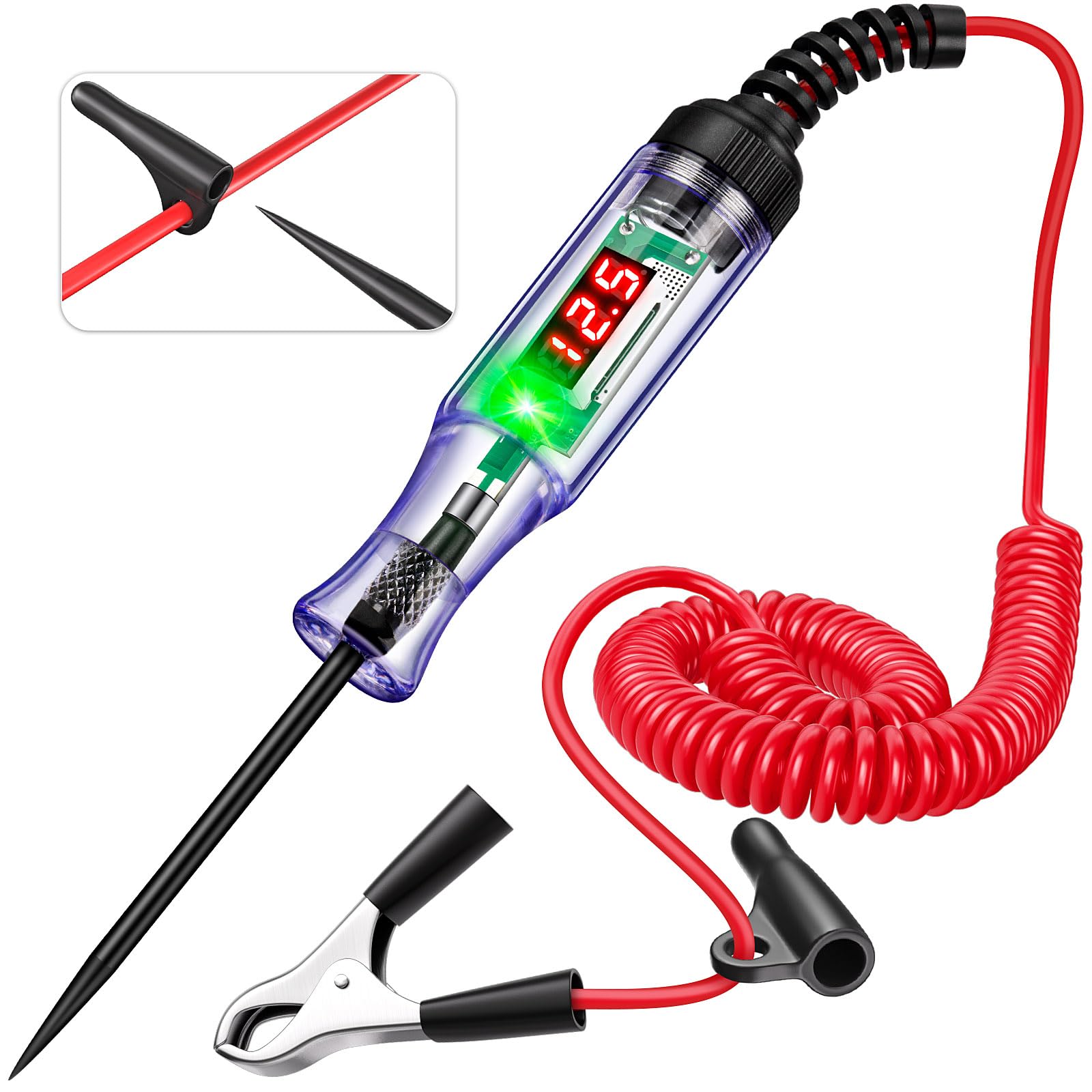 WINAMOO Test Light Automotive 5-90V Digital LED Circuit Tester with Voltage Disp