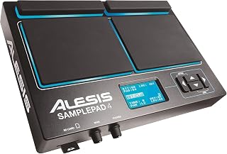 Alesis Sample Pad 4 Electric Drum Pad | 4 Velocity-Sensitive Pads, 25 Drum Sounds, SD/SDHC Card Slot, for Live Performance