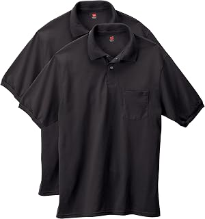Hanes Men's Short Sleeve Jersey Pocket Polo (Pack of 2)