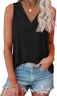 EyMuse Women V Neck Sleeveless Tunic Tank Tops Casual Classic Cute Trendy Clothes