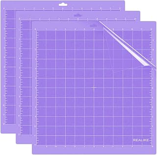 REALIKE 12x12 Strong Cutting Mat Compatible with Cricut Maker 3/Maker 4/Maker/Explore 3/4/Air 2/Air/One(3 Mats), Gridded Adhesive Non-Slip Cut Mat for Crafts, Quilting, Sewing and All Arts