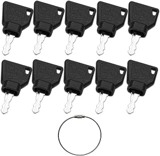 10Pcs Ignition Starter Keys for Heavy Equipment 70145501 14607 Key | Compatible with JCB Skytrak Bomag Bobcat 3CX Backhoe Excavators Loaders Telehandlers and More