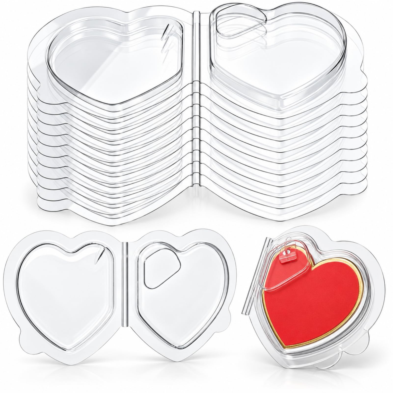 32-Pack Beanie Baby Tag Protectors – Clear Plastic Heart Tag Covers for Ty Hang 