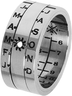 Retroworks Sundial Ring Silver Finish (Size 10, Silver)