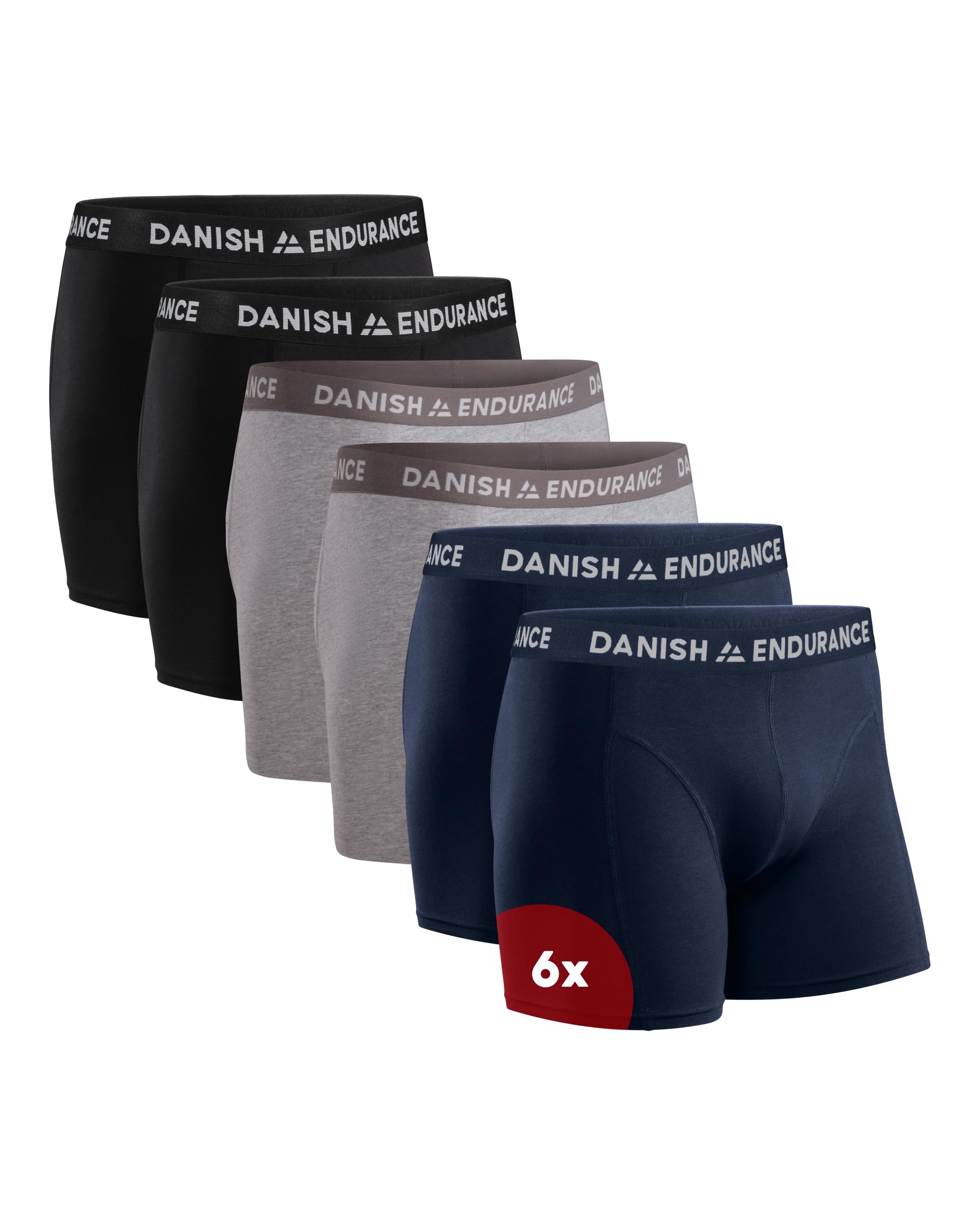 DANISH ENDURANCE Mens Boxer Briefs, Soft Cotton, w/or w/o Fly, 6 & 10-Pack