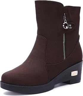 Gaatpot Women's Winter Boots with Wedge Heel, Coffee, 40eu=41CN