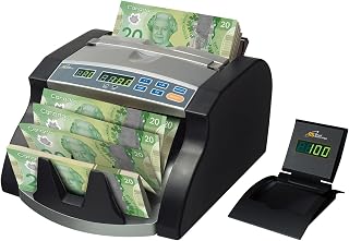 Canadian Commercial CAD/USD Currency Bill Counter, High Capacity of up to 130 Bills, Fast Count 1100 BPM, Auto Start&Stop,RBC-1200,(RENEWED)