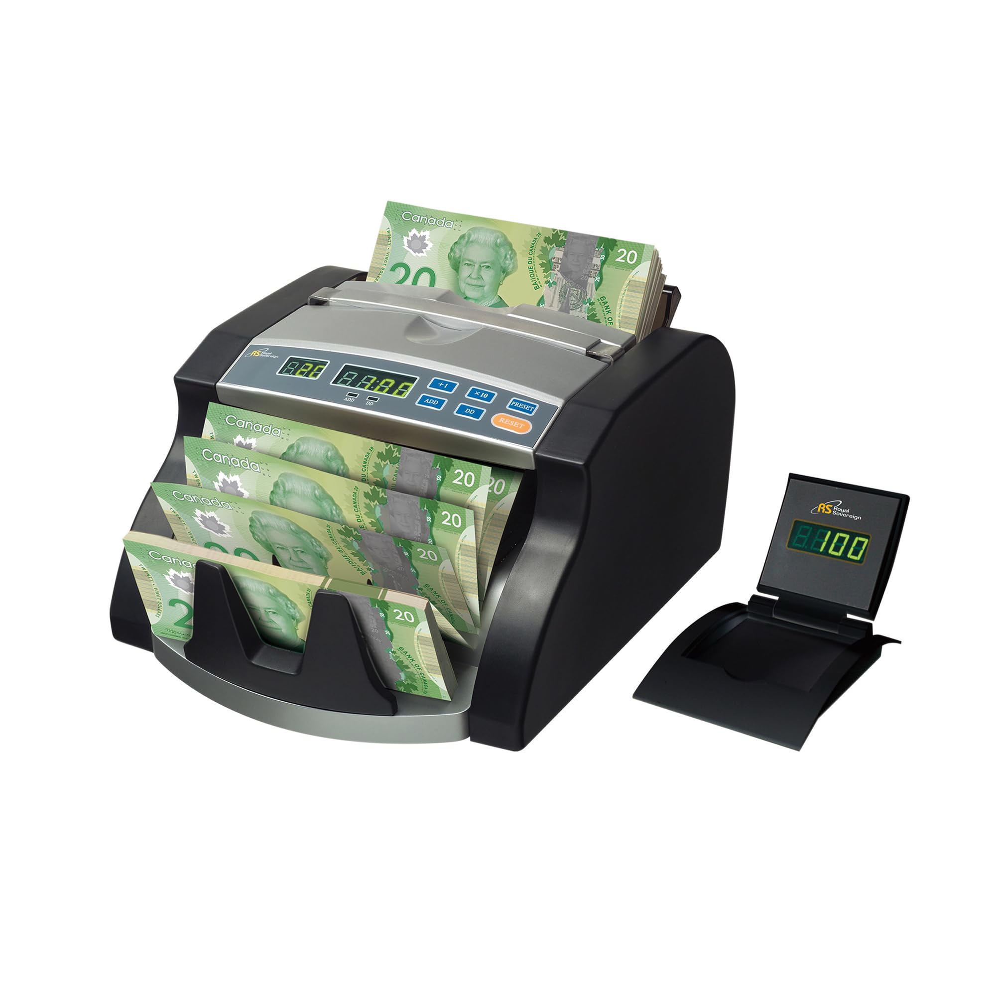 Canadian Commercial CAD/USD Currency Bill Counter, High Capacity of up to 130 Bi