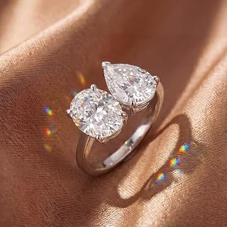 1Pc 925 Silver Simple Round Water Drop Cubic Zirconia Rings Unique Gorgeous Eternity Festival For Women Wedding Ring Jewelry Beautiful Gifts For Mom Wedding Favors