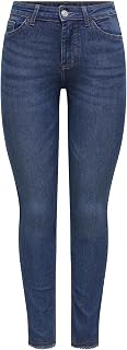 Only - Onlhush Mid Waist SK RW Ank DNM, Jeans a Vita Media Donna