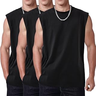 Mens Workout Tank Tops Sleeveless Tshirts Men Muscle Shirt Gym Acid Wash T-Shirt Running Beach T-Shirt Loose Fit
