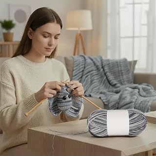 1 Pcs Soft Multistrand Knitting Yarn for Craft Sweater Scarf Blanket Hat Sewing Accessories (Meteorite Grey)