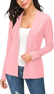 EXCHIC Women's Casual Long Sleeves V-Neck Open Front Knit Cardigan