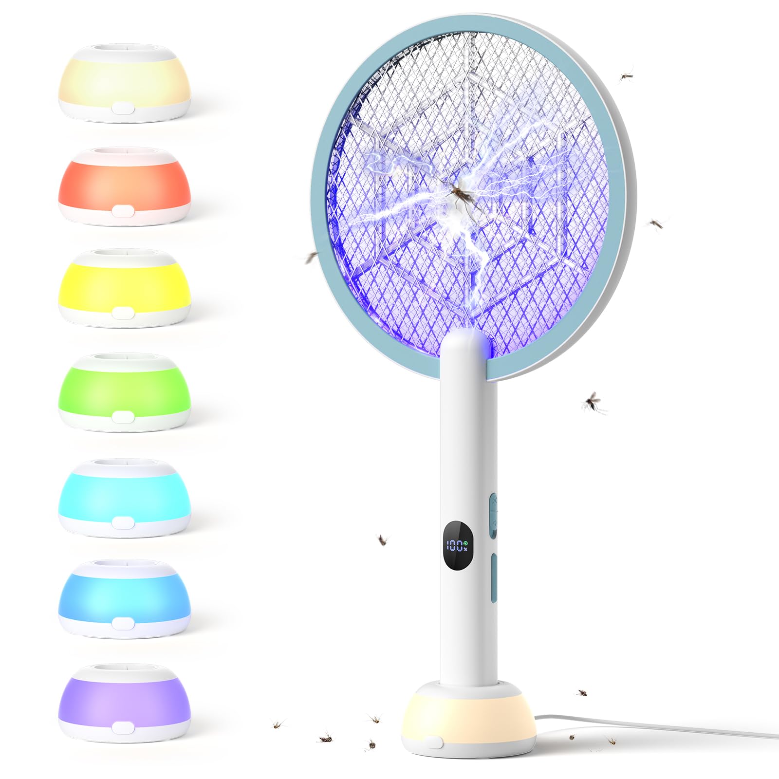 YISSVIC Fly Swatter Electric Bug Zapper Racket 4000 Volt Rechargeable Fly Zapper