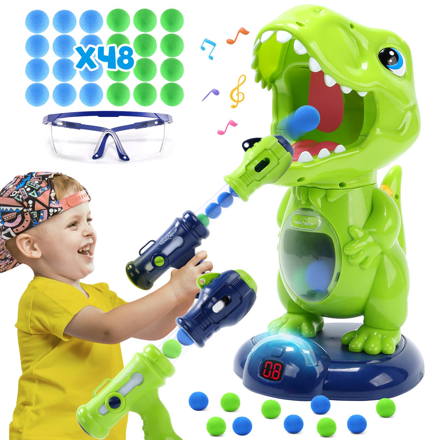 EagleStone Movable Dinosaur Shooting Toys for Kids,Target Shooting Games | with 