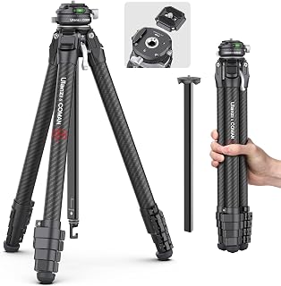 Ulanzi ZERO F38 Tripod, Carbon Tripod, Travel Tripod, 3-Way Head Mount, Camera Tripod, Lightweight, 5-Stage Extendable, F38 Quick Shoe Included, Compatible 1.5 inch (38 mm) Standard, Smartphone Tripod, Storage Bag, Maximum Load Capacity 39.7 lbs (18 kg), Suitable for Videos, SLR Cameras, Telephoto Lenses, Projectors and More