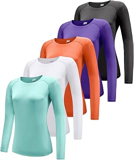 Boyzn 3 Pack Women's Short & Long Sleeve Shirts Workout Running UPF 50+ Sun Protection Athletic Workout Gym Shirts