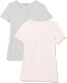 Amazon Essentials Women's Regular-Fit Short-Sleeve Crewneck T-Shirt, Multipacks