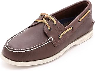 Sperry Men's Authentic Original 2-Eye Leather Boat Shoe, Smooth Brown, 10