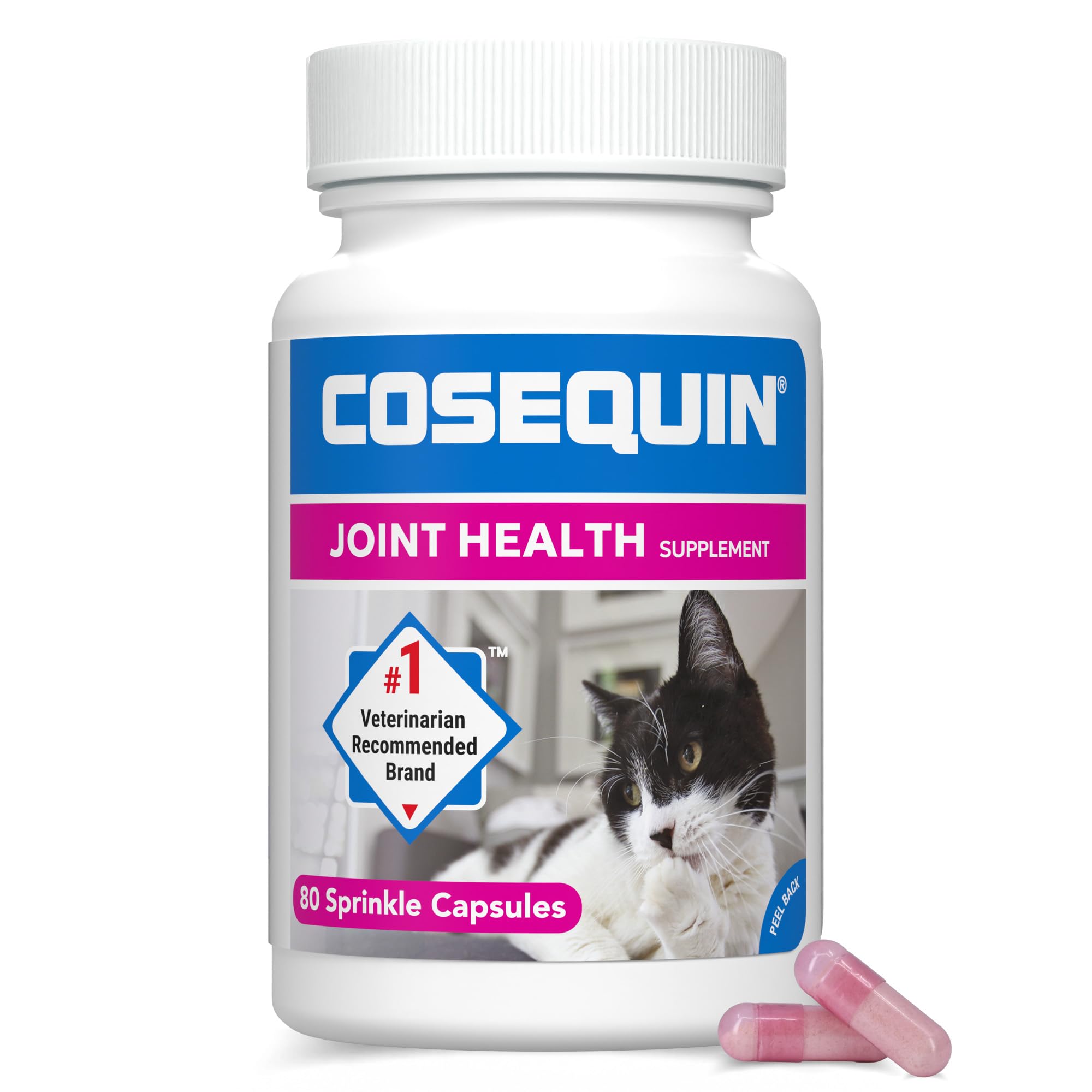 Nutramax Cosequin Joint Supplement for Cats, Easy Sprinkle Capsule, 80ct | Gluco