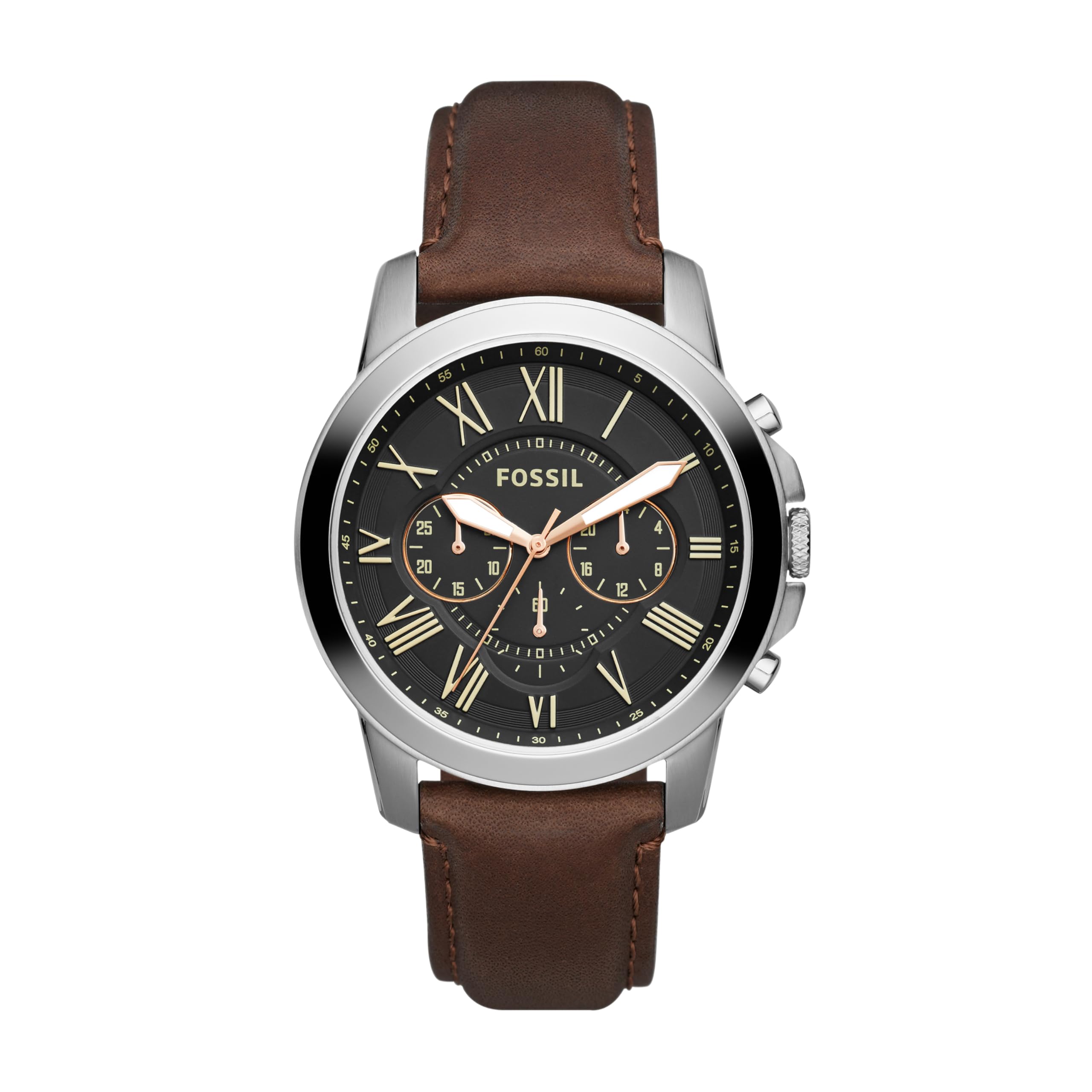 Fossil Men's FS4735 Grant Analog Display Analog Quartz Brown Watch