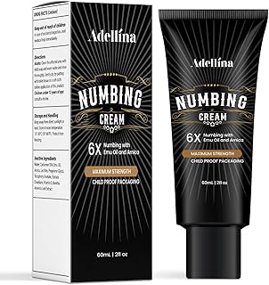 Adellina Fast-Acting & Long-Lasting Pain Relief Cream with Arnica & Emu Oil, Numbing Cream for Local Discomfort, 2 fl oz / 60 mL