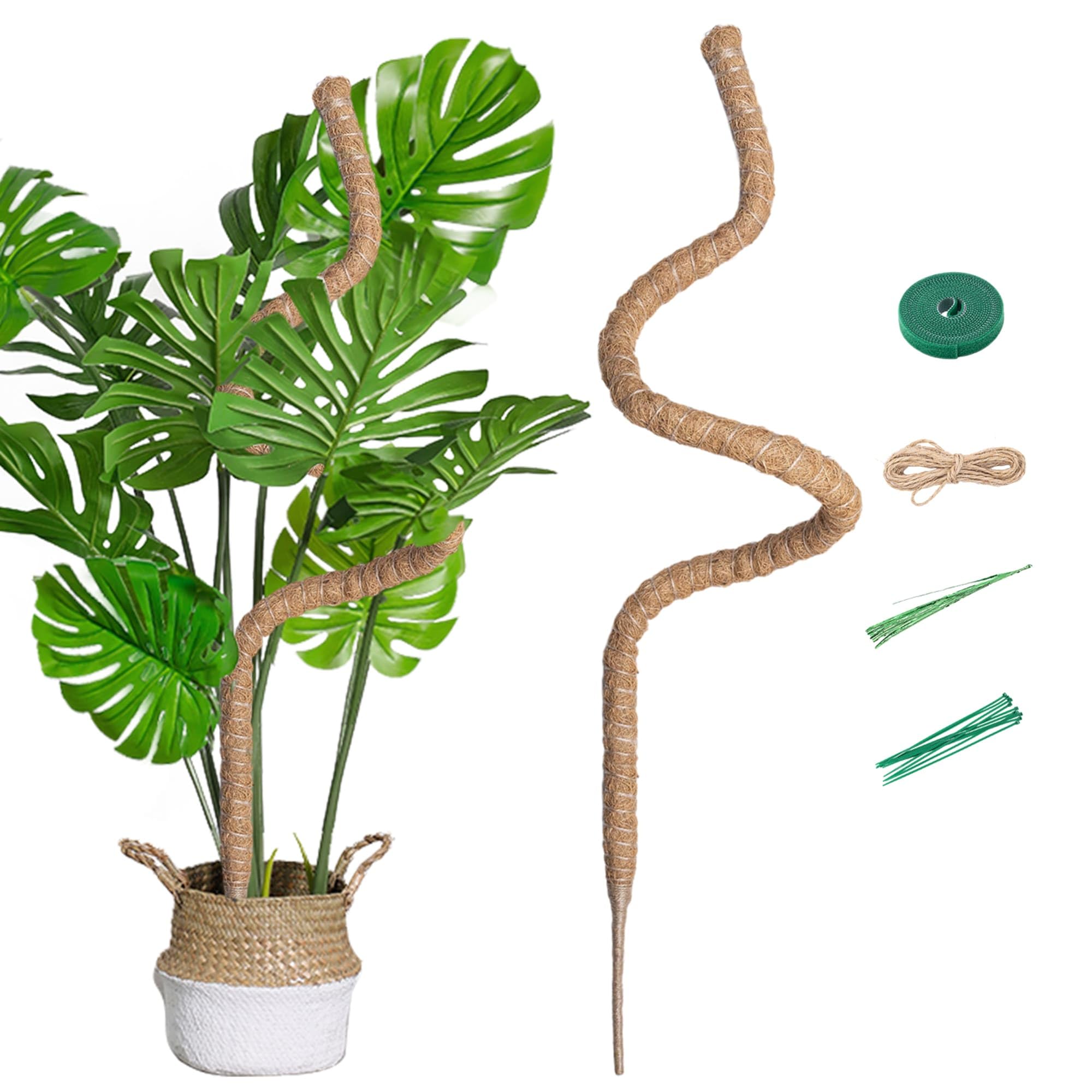 Mcbazel 63 Inches Bendable Moss Pole Monstera Plant Support for Climbing Indoor 