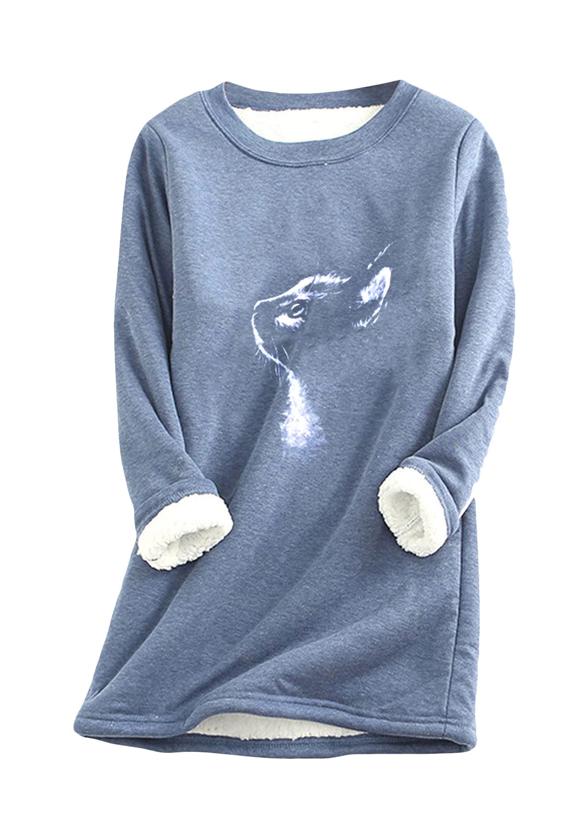 YMING Women Winter Chirstmas Cute Sweater Long Sleeve Fleece Tops Plush Sweater