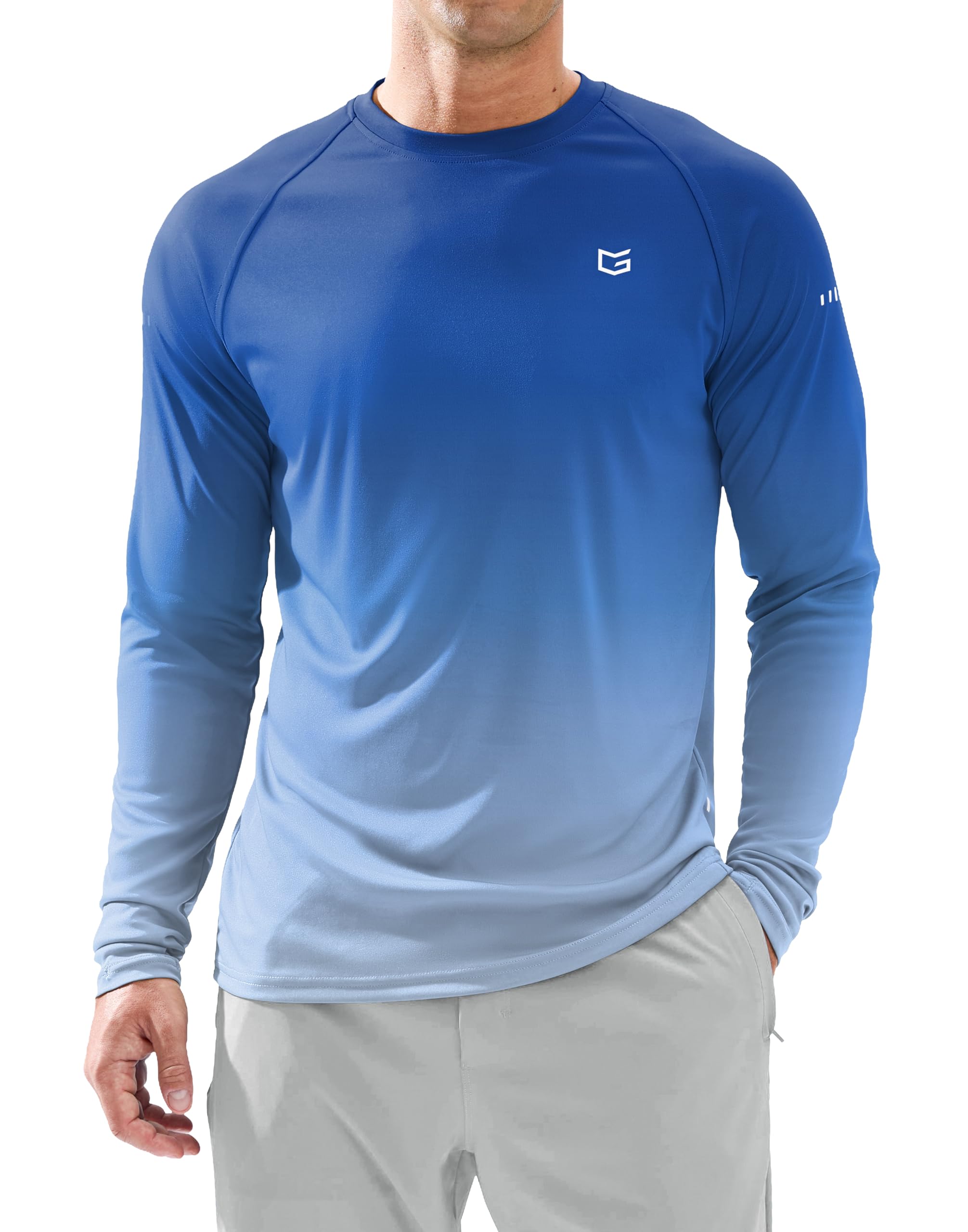 Men's Sun Protection Swim Long Sleeve UPF 50+ Rash Guard Lightweight Shirts | Br