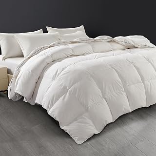 SAPHREAS Double Size Goose Feather & Down Duvet, Soft 100% Cotton Bed Quilt with Corner Tabs, All Season Duvet Insert White Lightweight, 200x200cm