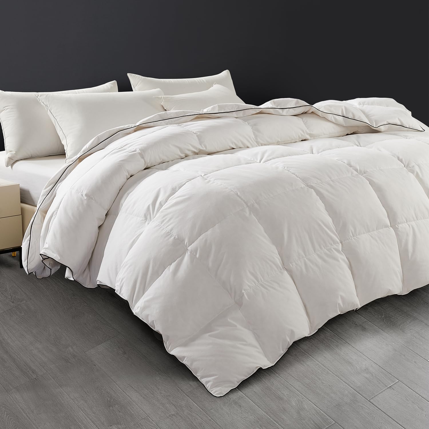 SAPHREAS Double Size Goose Feather & Down Duvet, Soft 100% Cotton Bed Quilt with