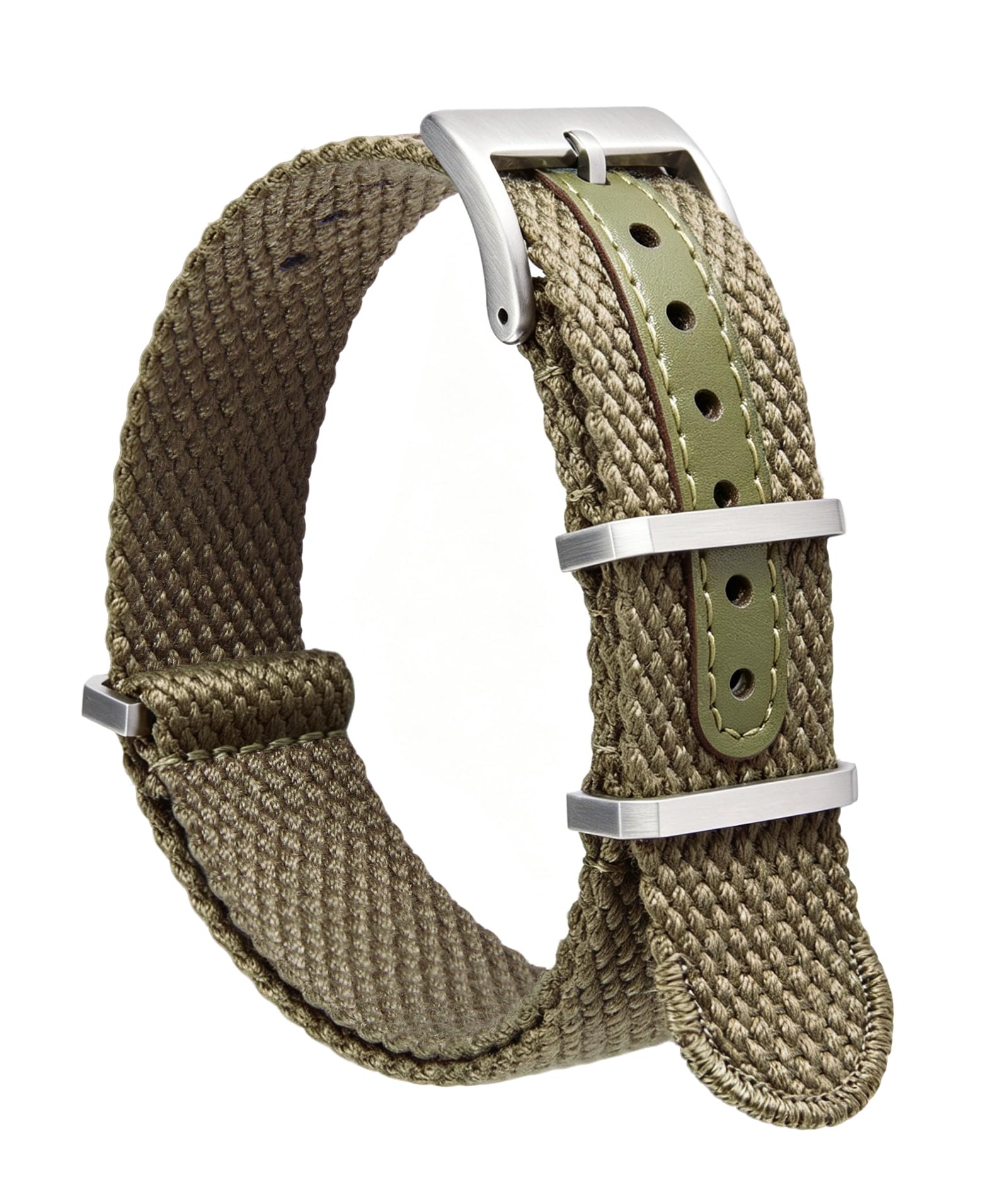 BINLUN Nylon Watch Strap 18mm 20mm 22mm 24mm Breathable One-Piece Extra Long Can