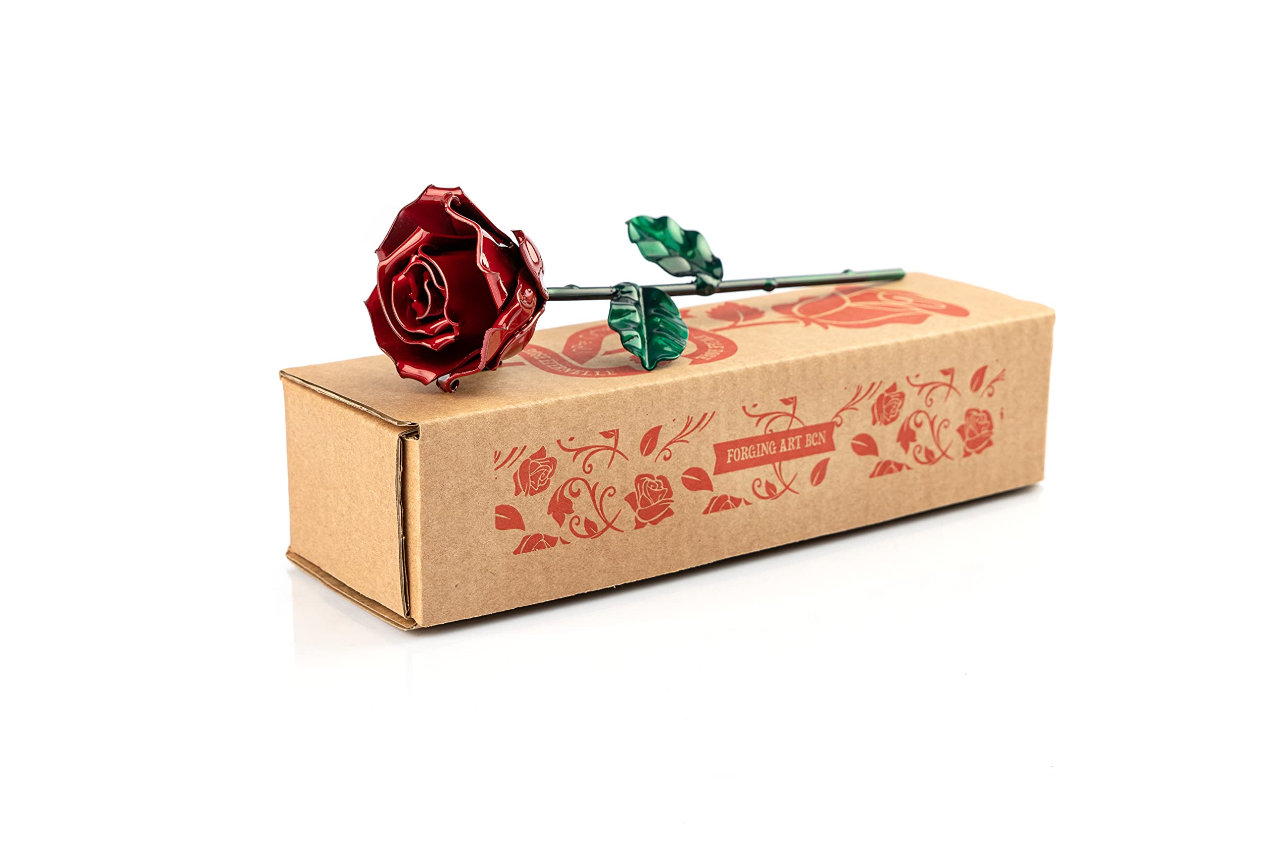Forging Art Bcn® Hand Forged Eternal Wrought Iron Rose - Gift for Valentine's Da