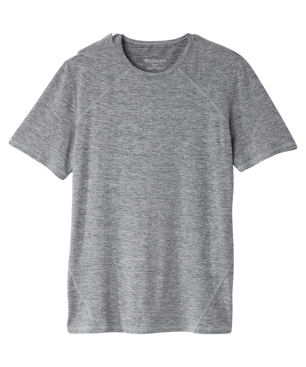 Silverts Men's Adaptive Open Back T-Shirt, Assisted Dressing Active Tee