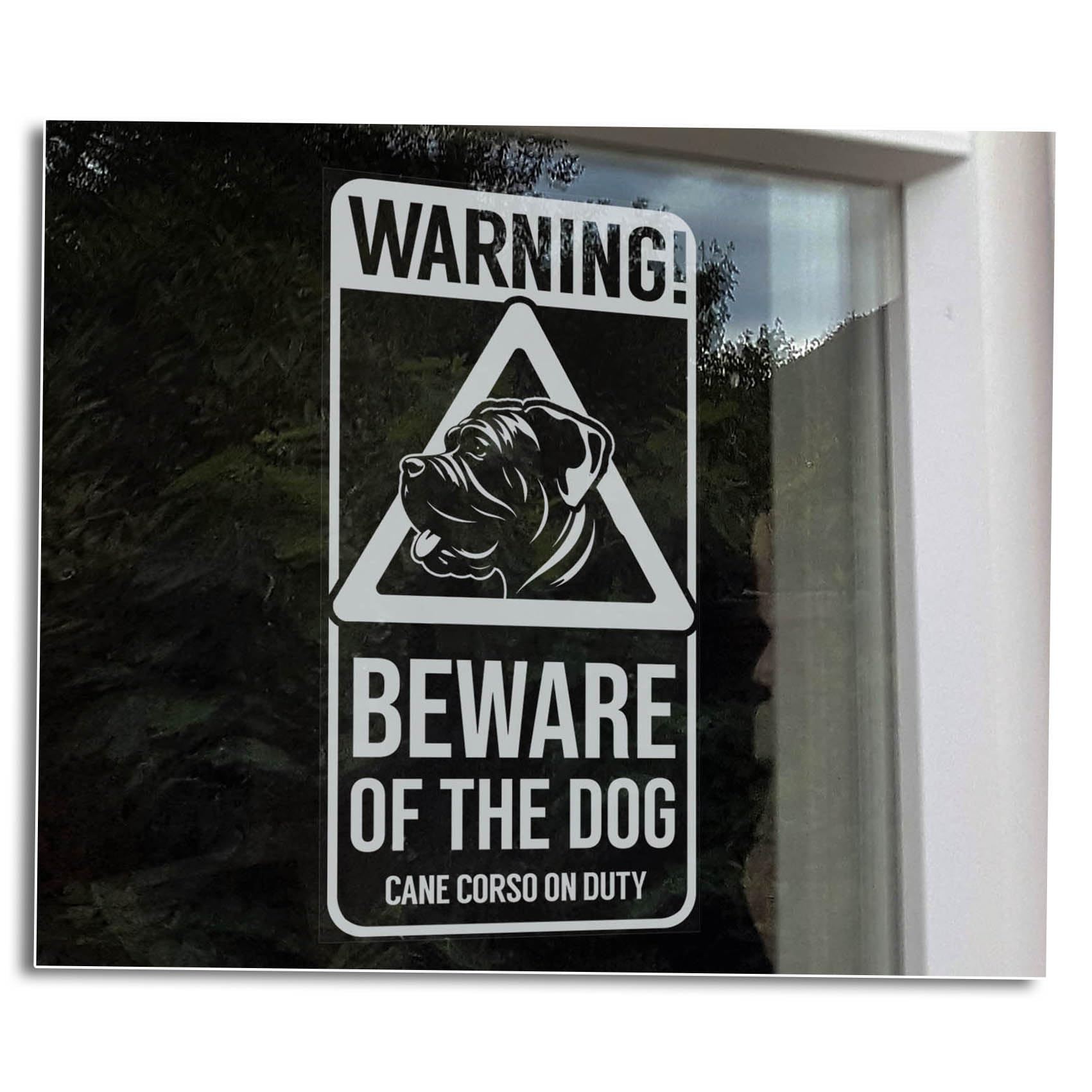 Warning: Beware of the Dog Sticker, Cane Corso Lives Here Home Security Protecti