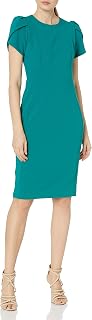 Calvin Klein Women's Tulip Short Sleeve Scuba Crepe Mini Dress