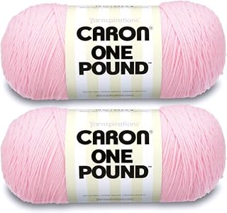 Caron One Pound Soft Yarn for Crocheting & Knitting, Soft Pink, 2-Pack | #4 Worsted Medium, Soft 100% Acrylic Yarn for Crochet, Knitting, Blankets and Crafts, 812yds, 453.6g/16oz per skein