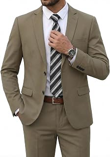 COOFANDY Mens 2 Piece Suit Classic Fit 2 Button Suit Tuxedo Blazer Jacket Wedding Corporate Dinner Prom