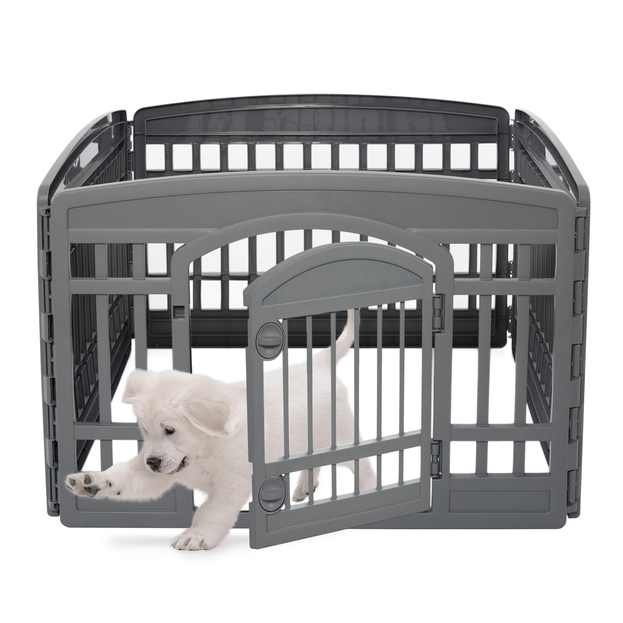 Iris Ohyama CI-604E WD Puppy Run with 4 Panels and Lockable Door, Height 60 cm, 