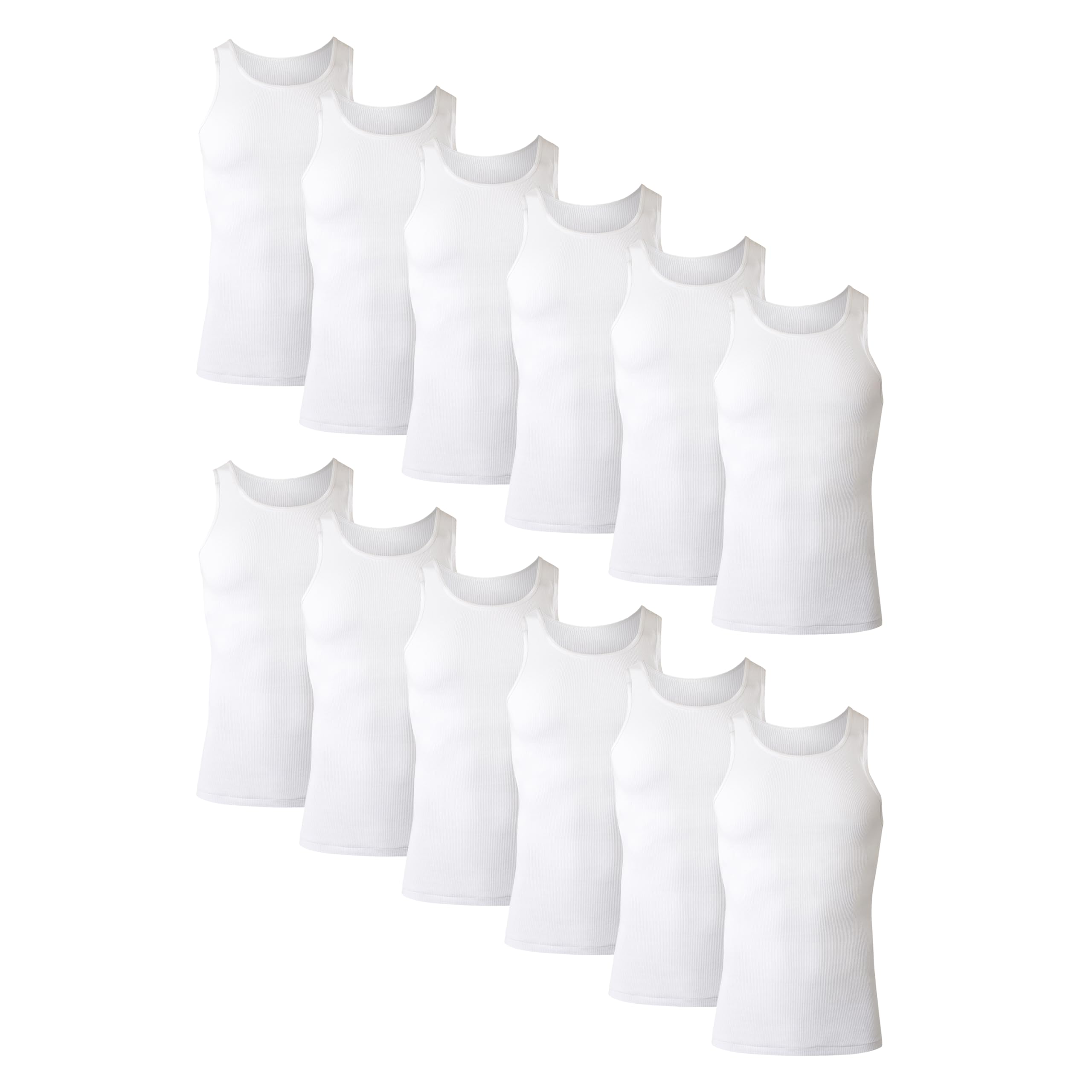 Hanes Men's Tank Undershirt Pack, Cotton Tank Undershirt, Moisture-Wicking, Brea