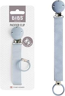 BIBS Ribbon Dummy Clip, Fits All BIBS Dummies, Dusty Blue | Dummy Chain Holder | Fits All BIBS Dummies | Secure One-Handed Attachment | No More Dropped Dummies