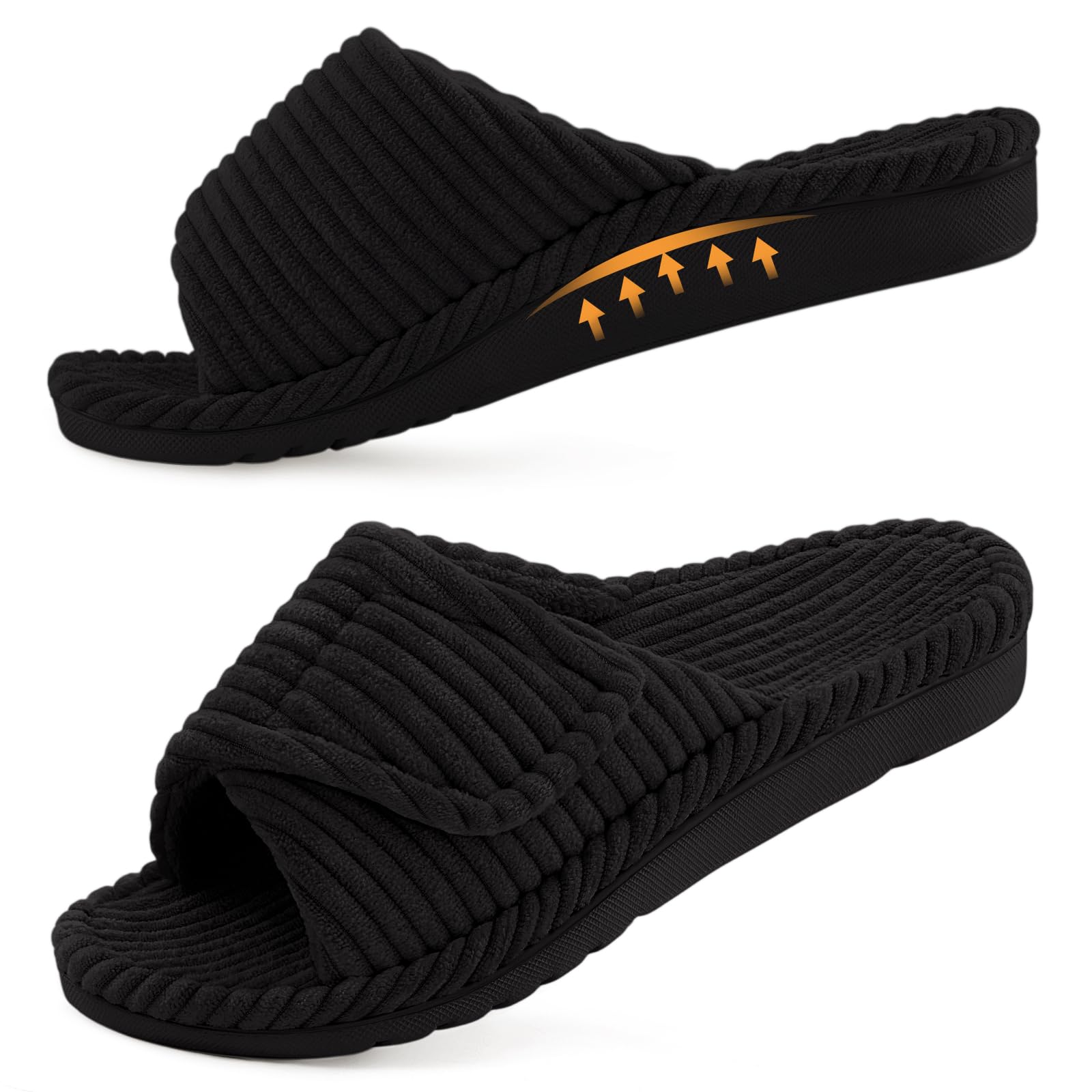 Litfun Orthopedic House Slippers for Women with Adjustable Arch Support, Indoor 