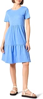 Amazon Essentials Women's Casual Cotton Short Sleeve Crew Neck Tiered Dress