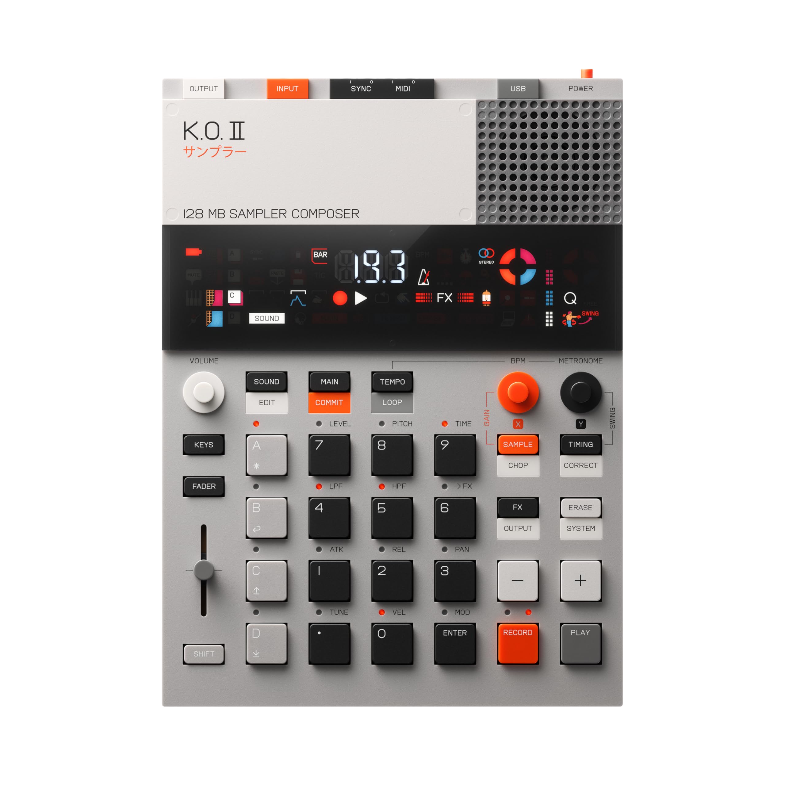 teenage engineering EP–133 K.O. II 128MB sampler, drum machine and sequencer wit