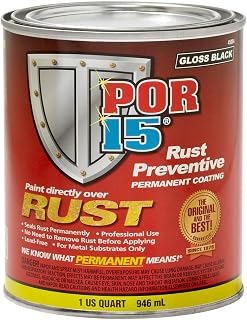 POR-15 Rust Preventive Coating — Non-Porous Protective Barrier, 32 fl oz, Gloss Black