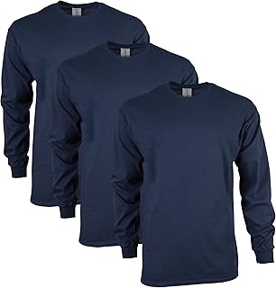 Gildan Camiseta de manga larga, de Ultra Cotton, estilo G2400, Camiseta para Hombre, Navy (3-Pack), M, #REF!