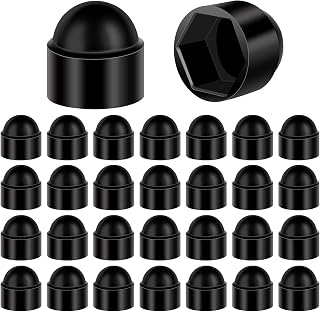 oumuik M10-17mm Plastic Dome Hex Head Bolt Nut Protection Caps Cover Hexagon 30PCS Blac