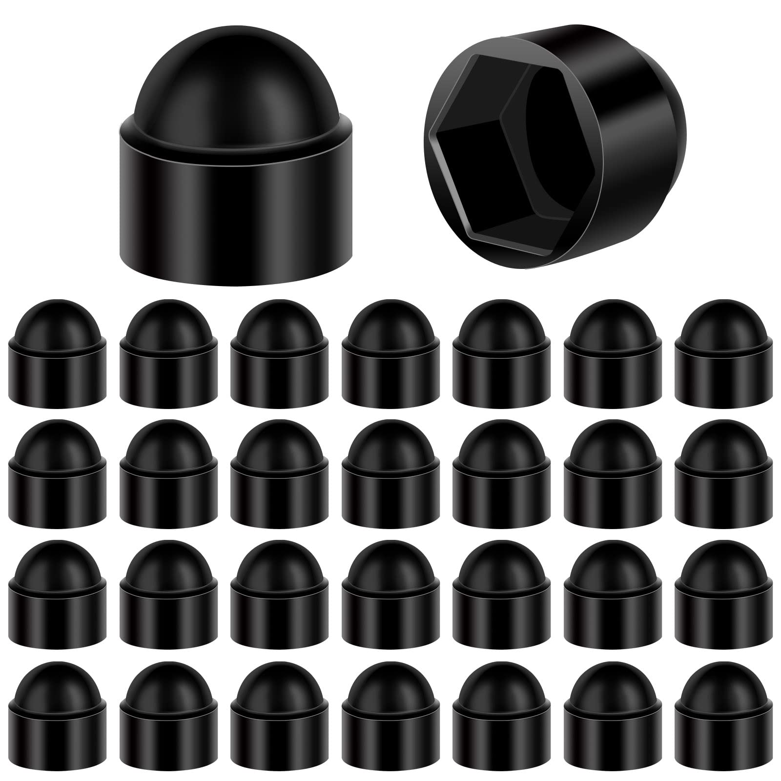oumuik M10-17mm Plastic Dome Hex Head Bolt Nut Protection Caps Cover Hexagon 30P