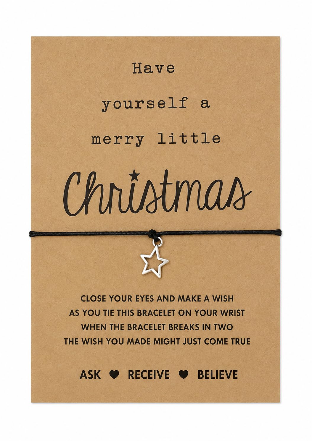 Have yourself a merry little Christmas wish string bracelet Sectet Santa | Adjus